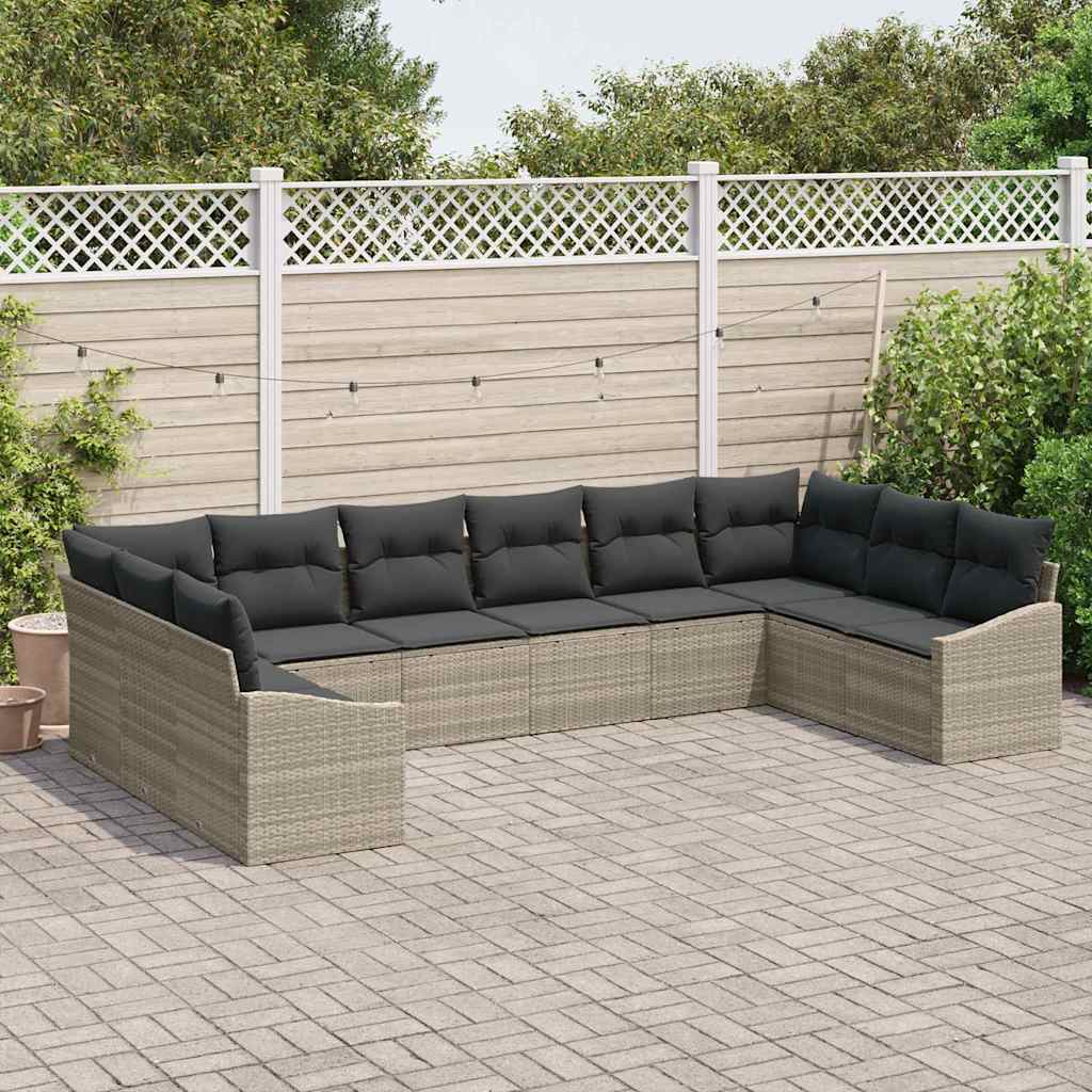 Set sofe s jastukom 10 pcs Svjetlosiva poliratan