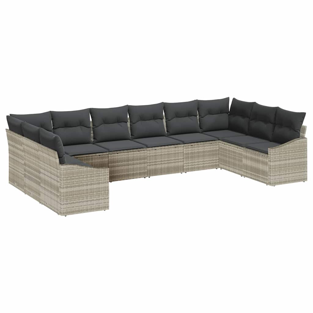 Set sofe s jastukom 10 pcs Svjetlosiva poliratan