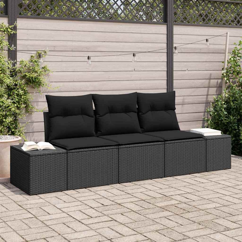 Set sofe 3 kom. Crna poliratan 239 x 62 x 85 cm