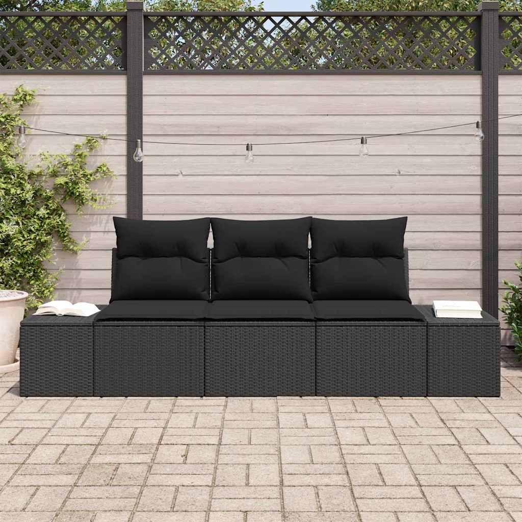 Set sofe 3 kom. Crna poliratan 239 x 62 x 85 cm