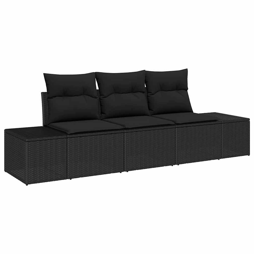 Set sofe 3 kom. Crna poliratan 239 x 62 x 85 cm