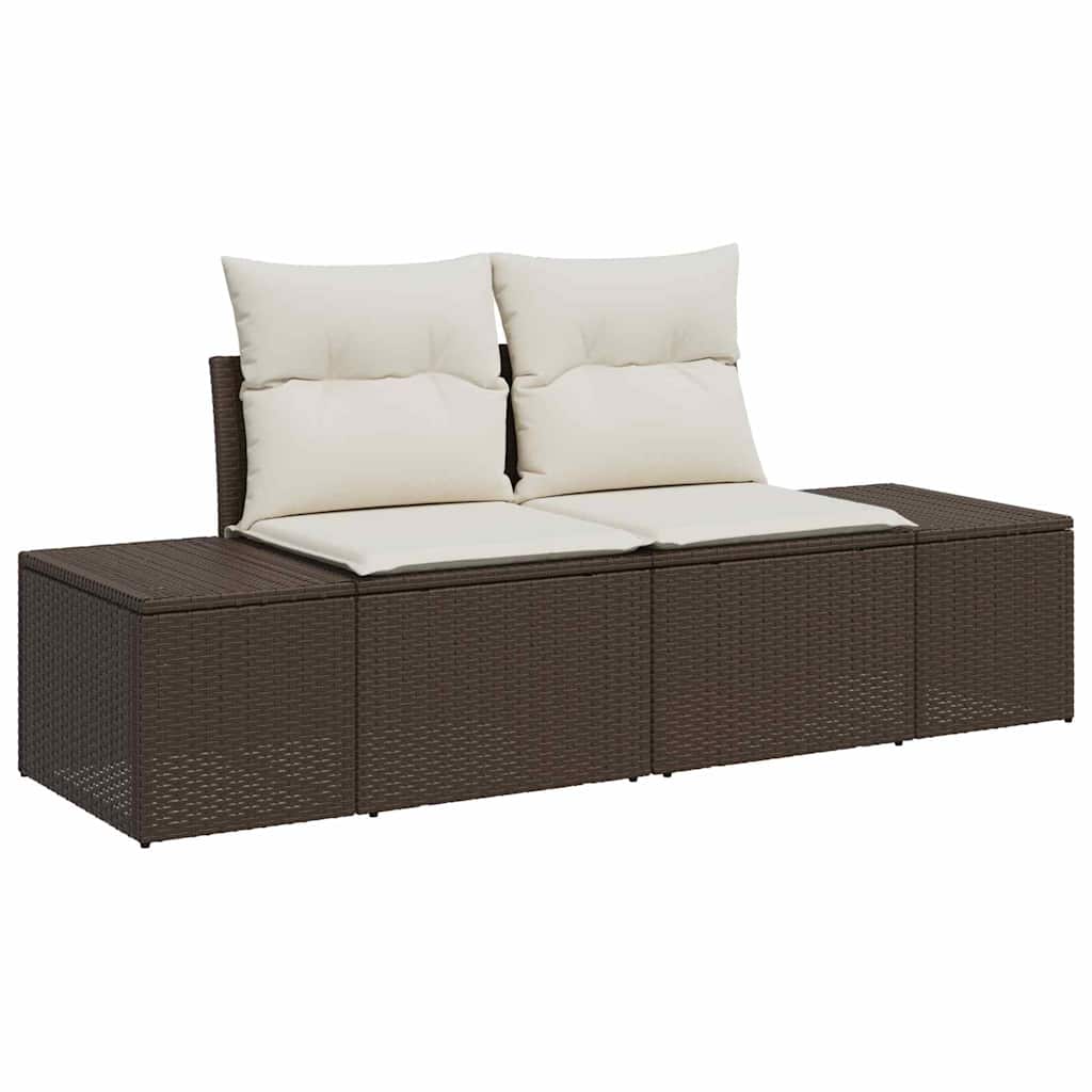 Sjedeća garnitura za vrt 6 kom. Smeđa poliratan 234 x 154 x 69 cm