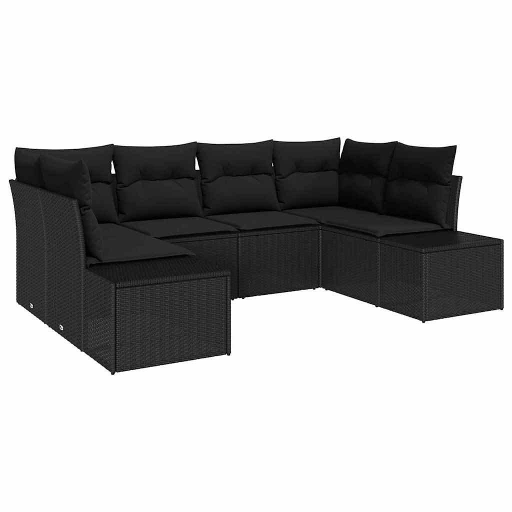 Sjedeća garnitura za vrt 6 kom. Crna poliratan 234 x 154 x 69 cm