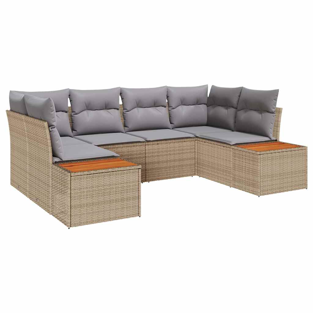 Sjedeća garnitura za vrt 6 kom. Bež poliratan 234 x 154 x 69 cm