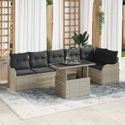 Set sofe s jastukom 7 pcs Svjetlosiva Poli ratan