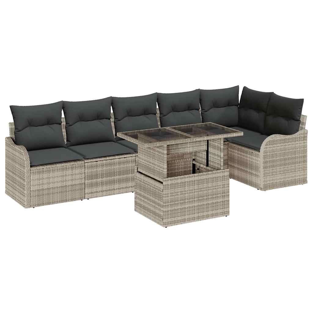 Set sofe s jastukom 7 pcs Svjetlosiva Poli ratan