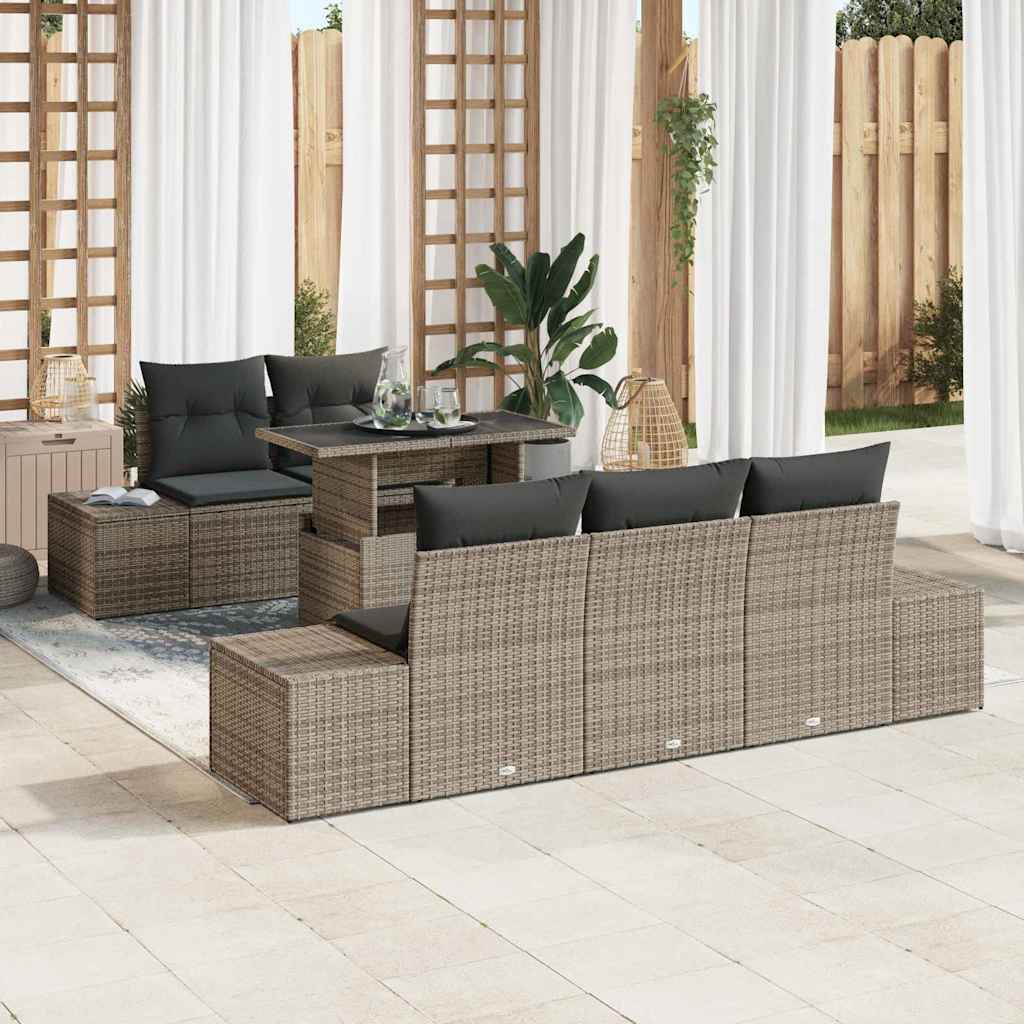 Set sofe 6 kom. Siva poliratan 100 x 55 x 73 cm
