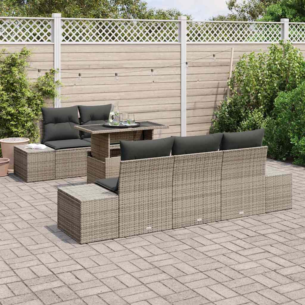 Set sofe 6 kom. Siva poliratan 100 x 55 x 73 cm