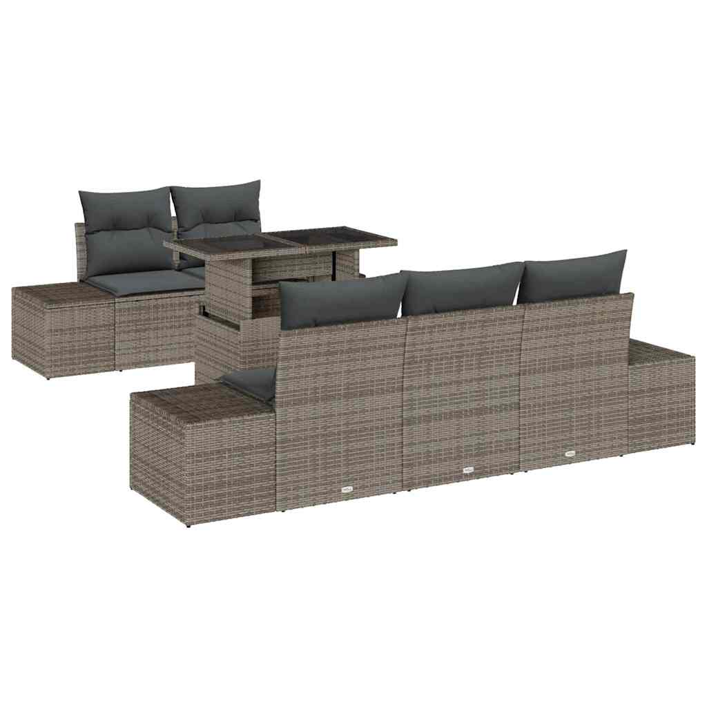 Set sofe 6 kom. Siva poliratan 100 x 55 x 73 cm