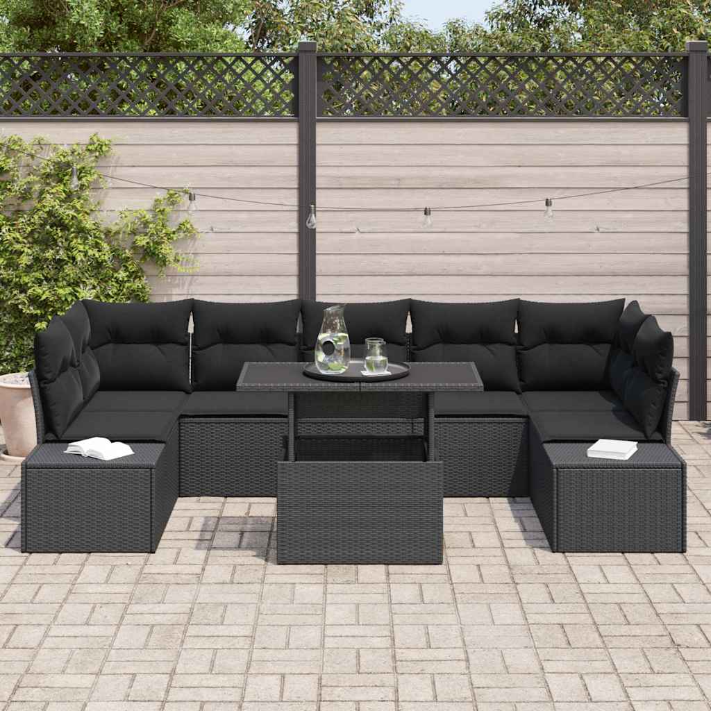 Set sofe 8 kom. Crna poliratan 100 x 55 x 73 cm