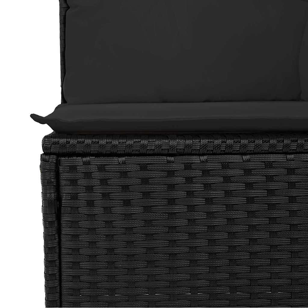 Sjedeća garnitura za vrt s jastukom 9 pcs Crna