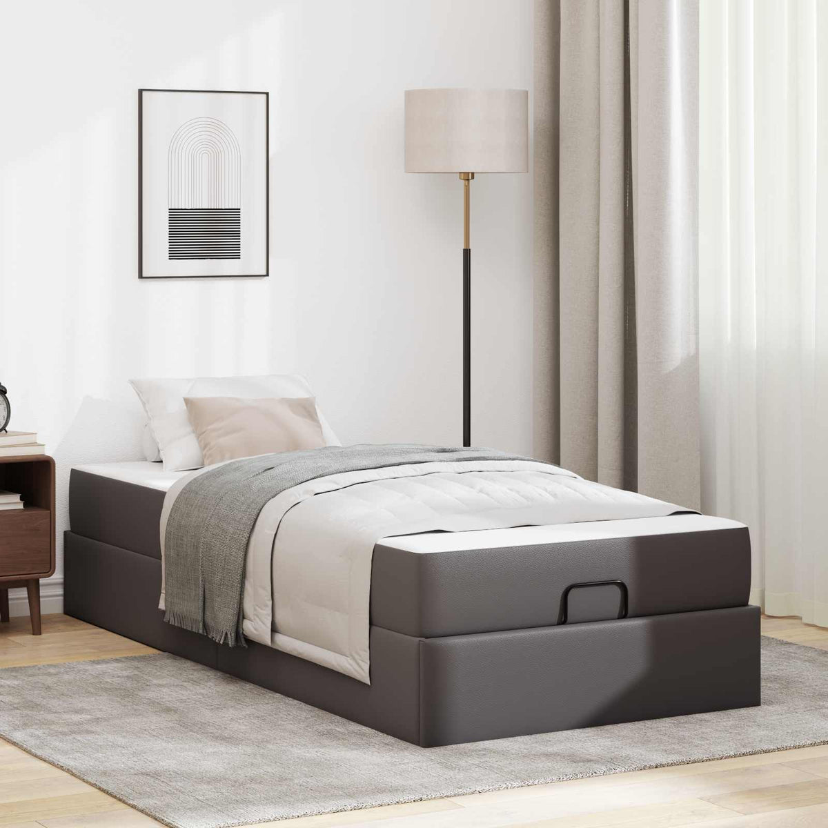 Okvir kreveta s madracem Ostalo 2 kom. Siva PVC 90 x 190 cm