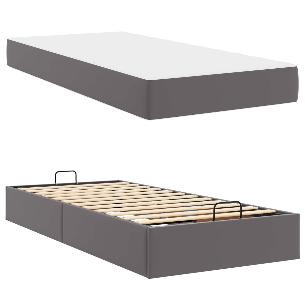 Okvir kreveta s madracem Ostalo 2 kom. Siva PVC 90 x 190 cm
