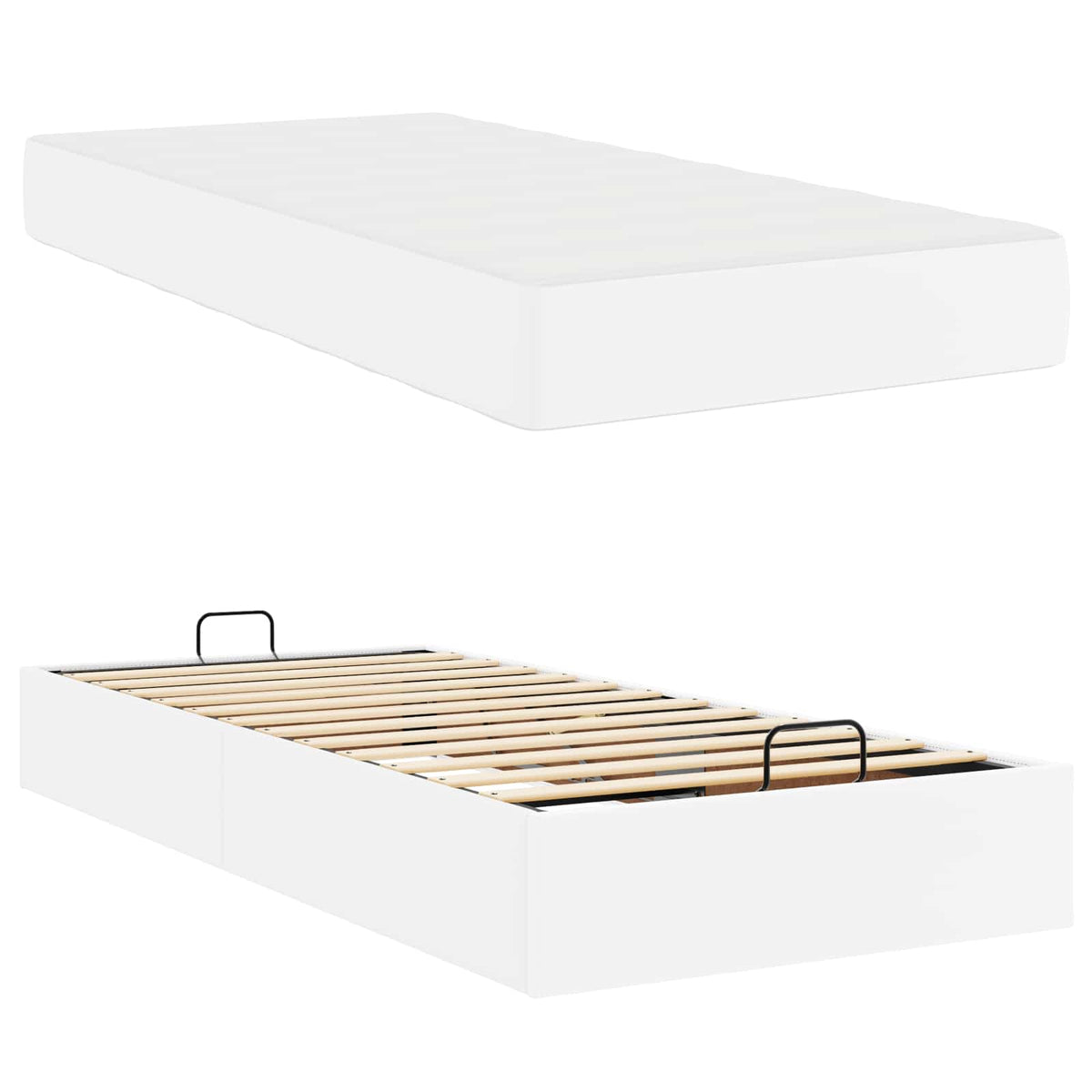 Okvir kreveta s madracem Ostalo 2 kom. Bijelo PVC Bijela 90 x 200 cm