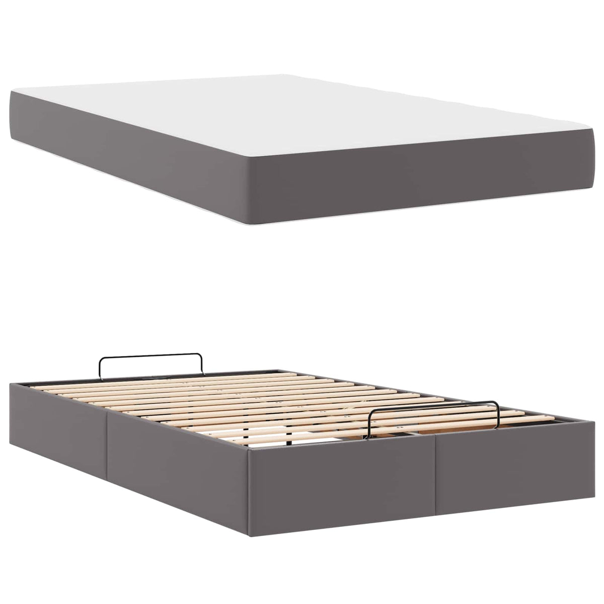 Okvir kreveta s madracem Ostalo 2 kom. Siva PVC 120 x 200 cm