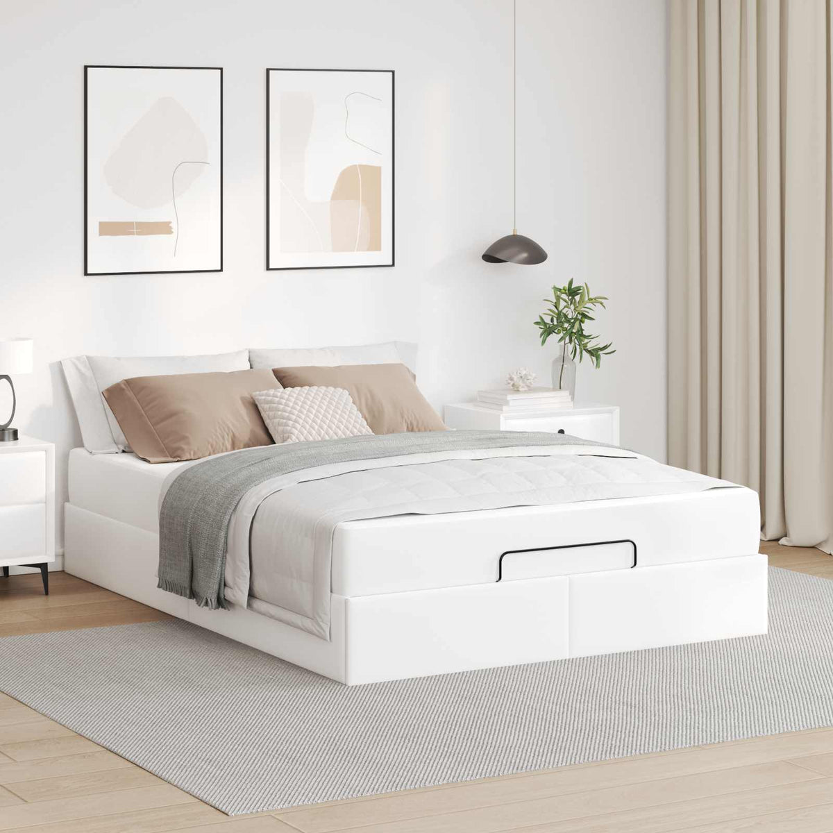 Okvir kreveta s madracem Ostalo 2 kom. Bijelo PVC Bijela 140 x 190 cm