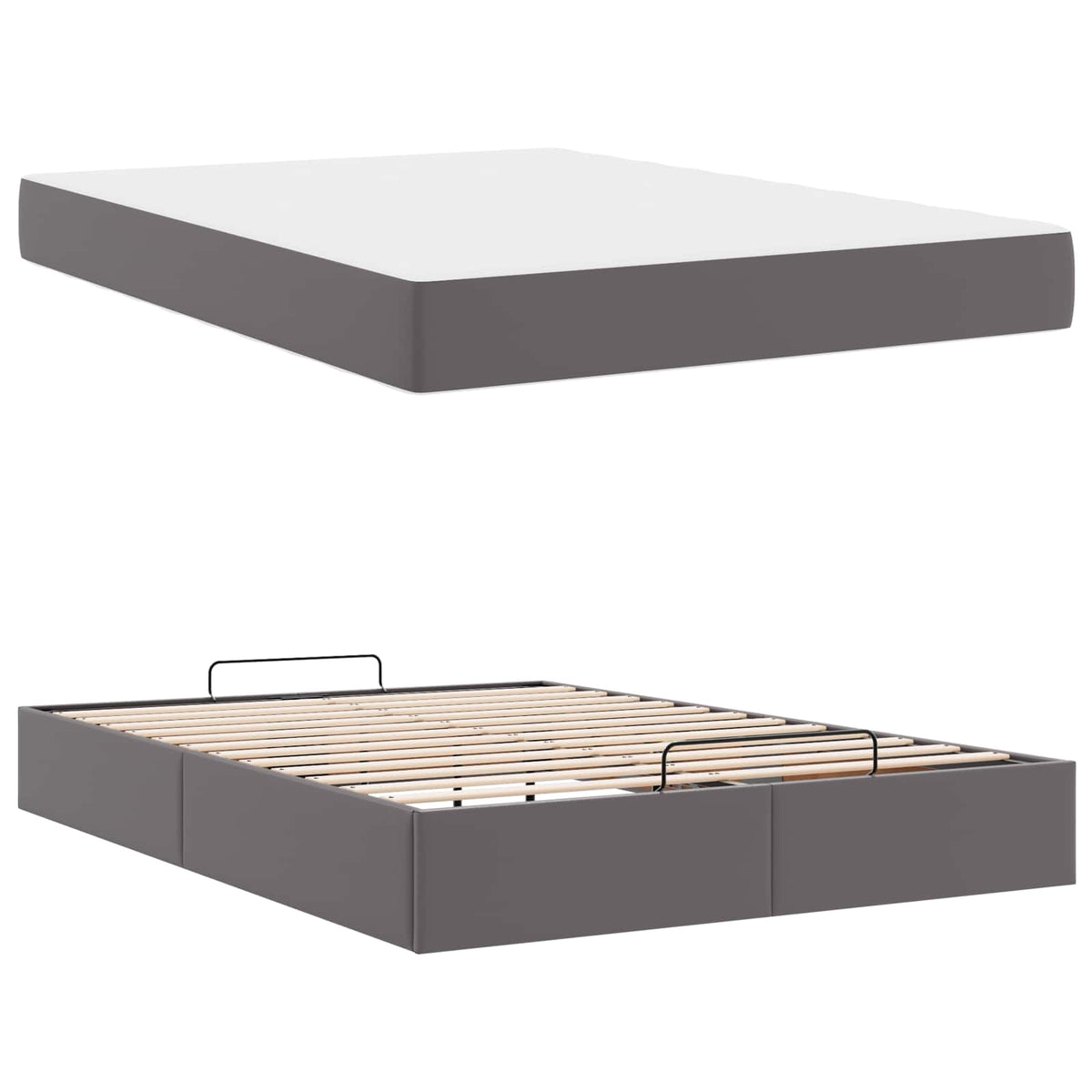 Okvir kreveta s madracem Ostalo 2 kom. Siva PVC 140 x 200 cm
