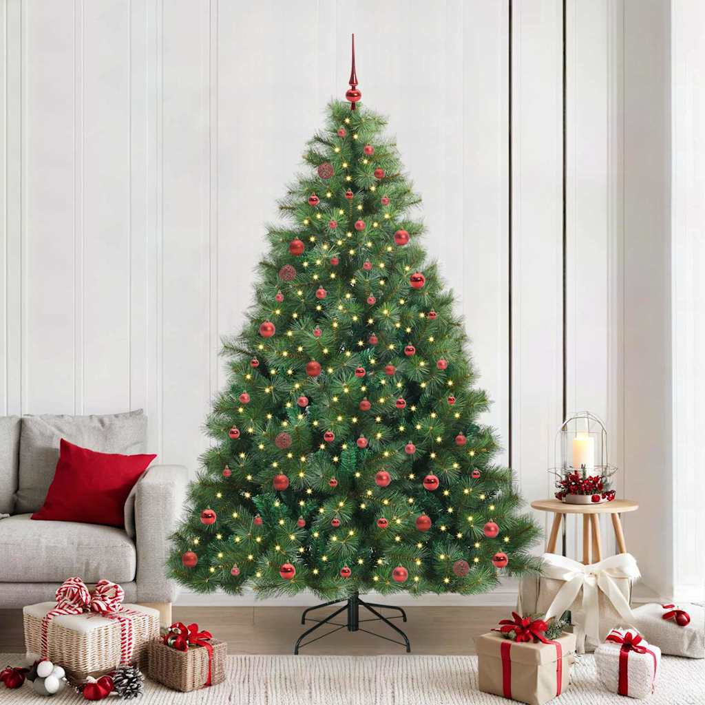 Umjetno božićno drvce s stalakom Zelena 210 cm PE i PVC 130 x 130 x 210 cm
