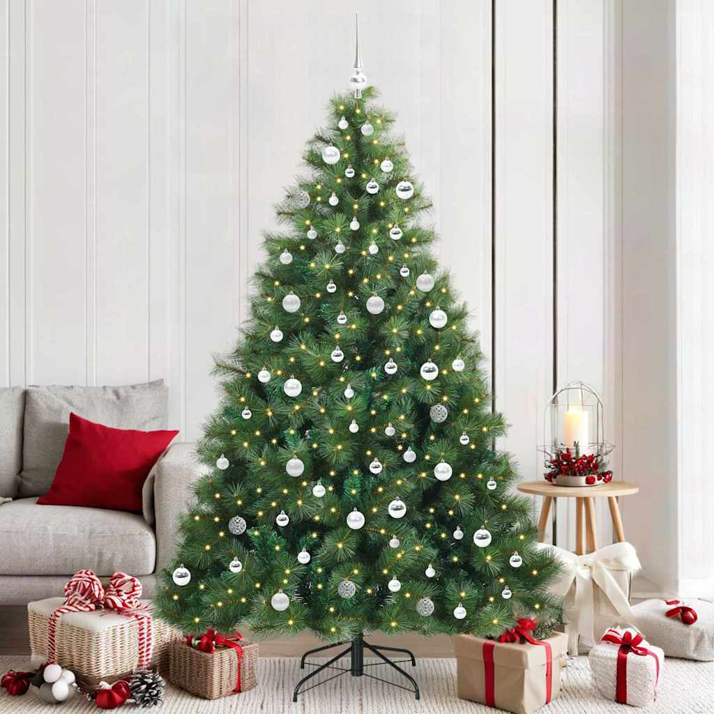 Umjetno božićno drvce s stalakom Zelena 210 cm PE i PVC 130 x 130 x 210 cm