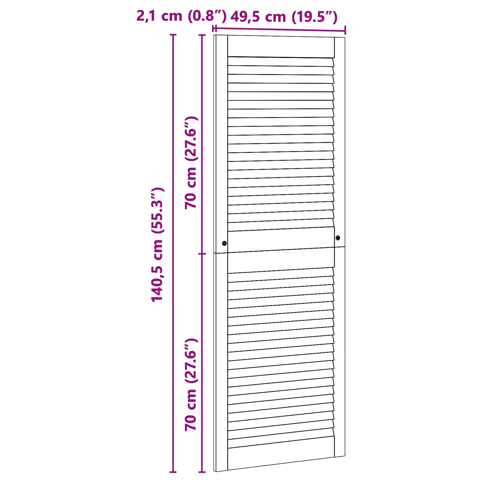 Ormarna vrata s vratima 2 pcs Prirodna 49,5 x 2,1 x 140,5 cm