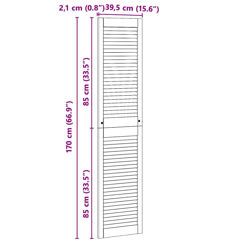 Ormarna vrata Prirodna 170 x 2,1 x 39,5 cm Čvrsto borovo drvo