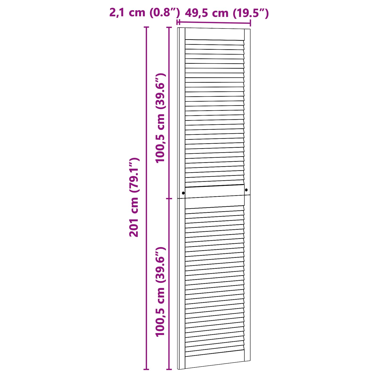 Ormarna vrata s vratima 2 pcs Prirodna 201 x 2,1 x 49,5 cm