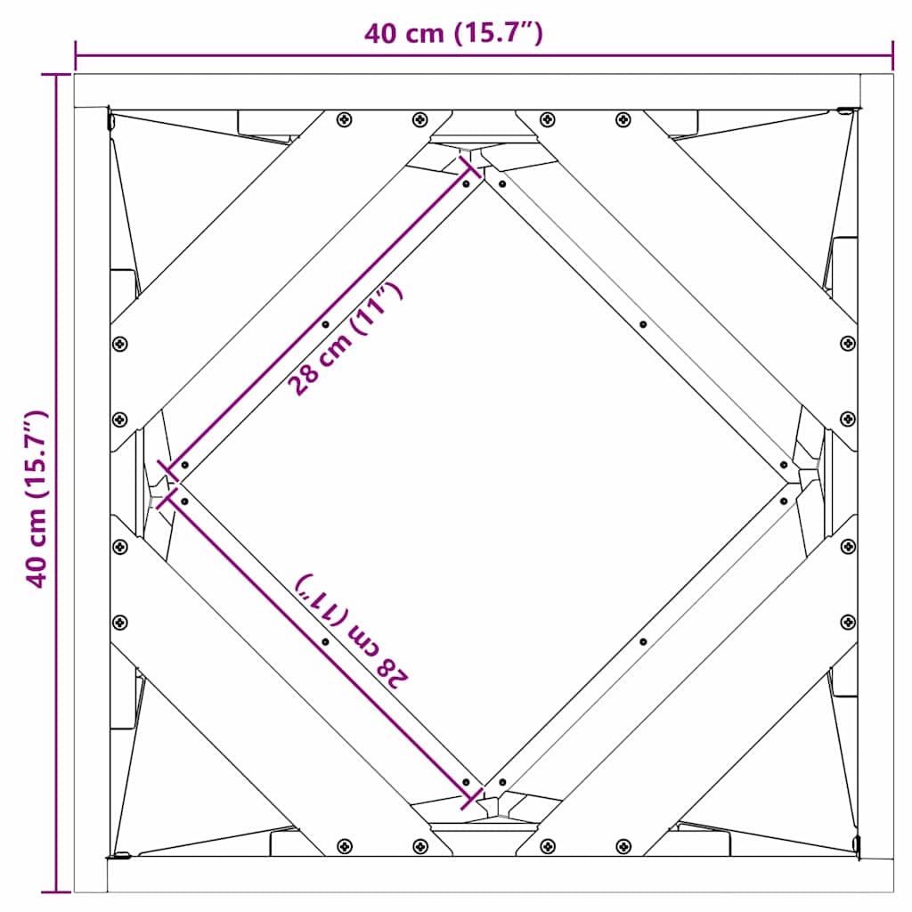 Sadilica 2 pcs Antracit 40 x 40 x 40 cm Čelik