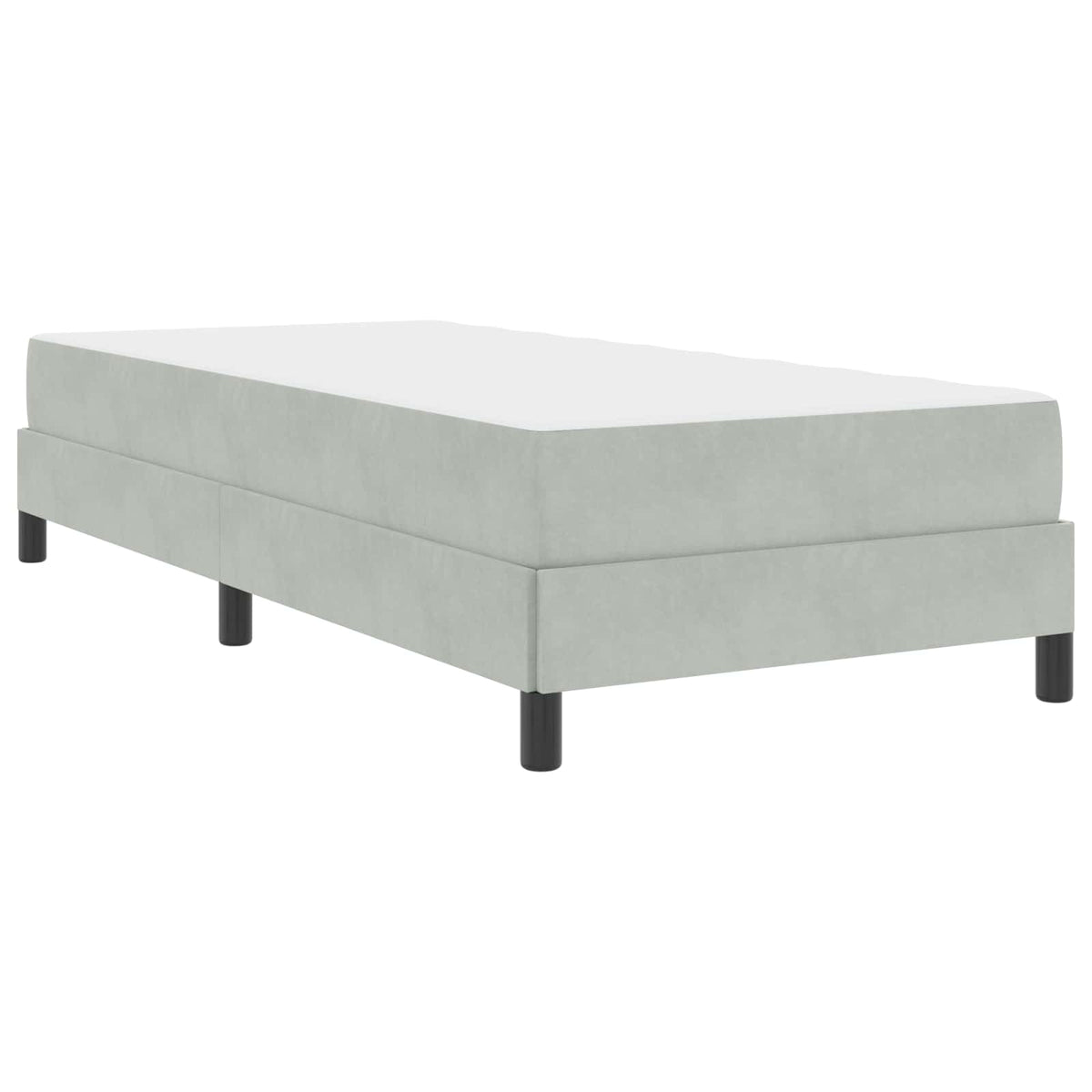 Krevet s opruga kutije Svijetlo siva 90 x 200 cm tkanina