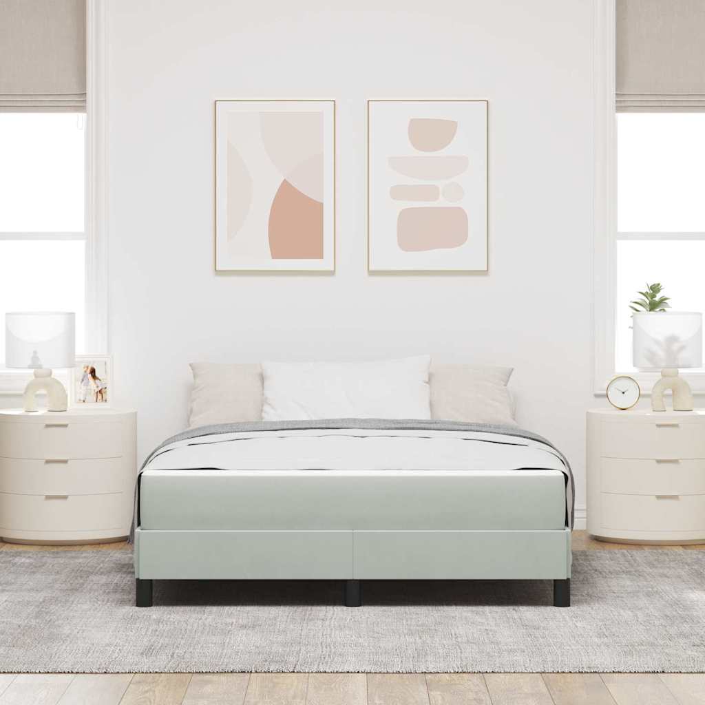 Krevet s opruga kutije Svijetlo siva 140 x 200 cm tkanina