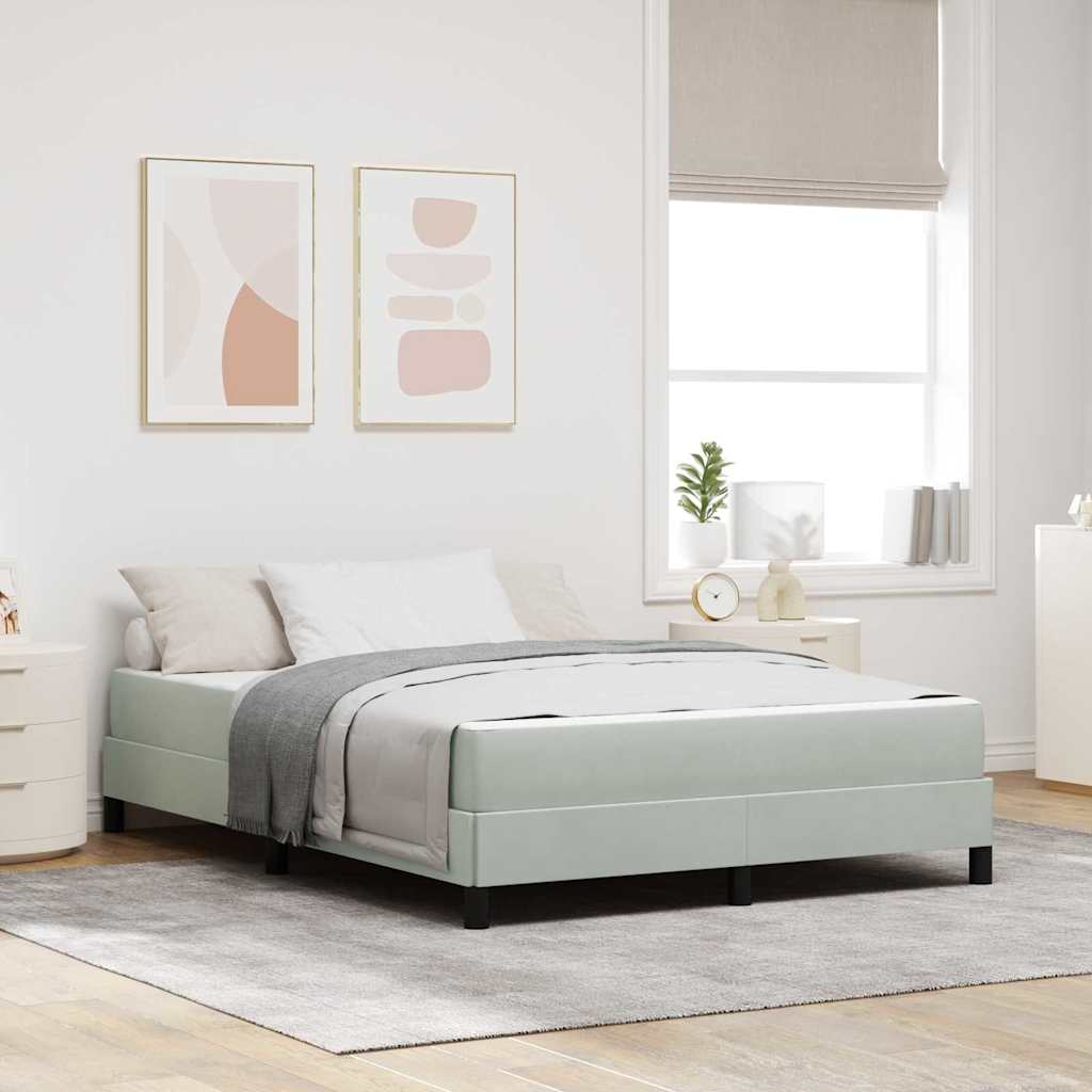 Krevet s opruga kutije Svijetlo siva 140 x 220 cm tkanina