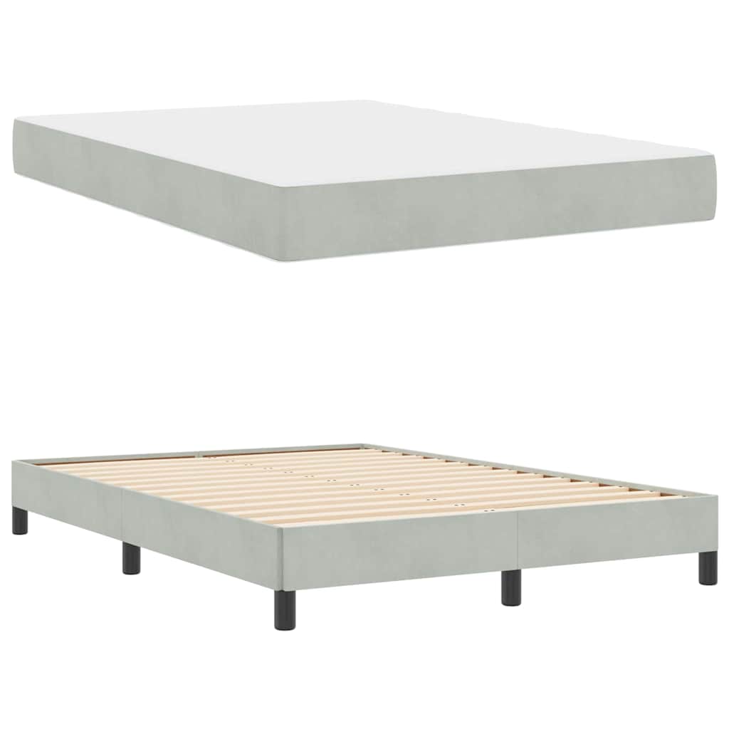 Krevet s opruga kutije Svijetlo siva 140 x 220 cm tkanina