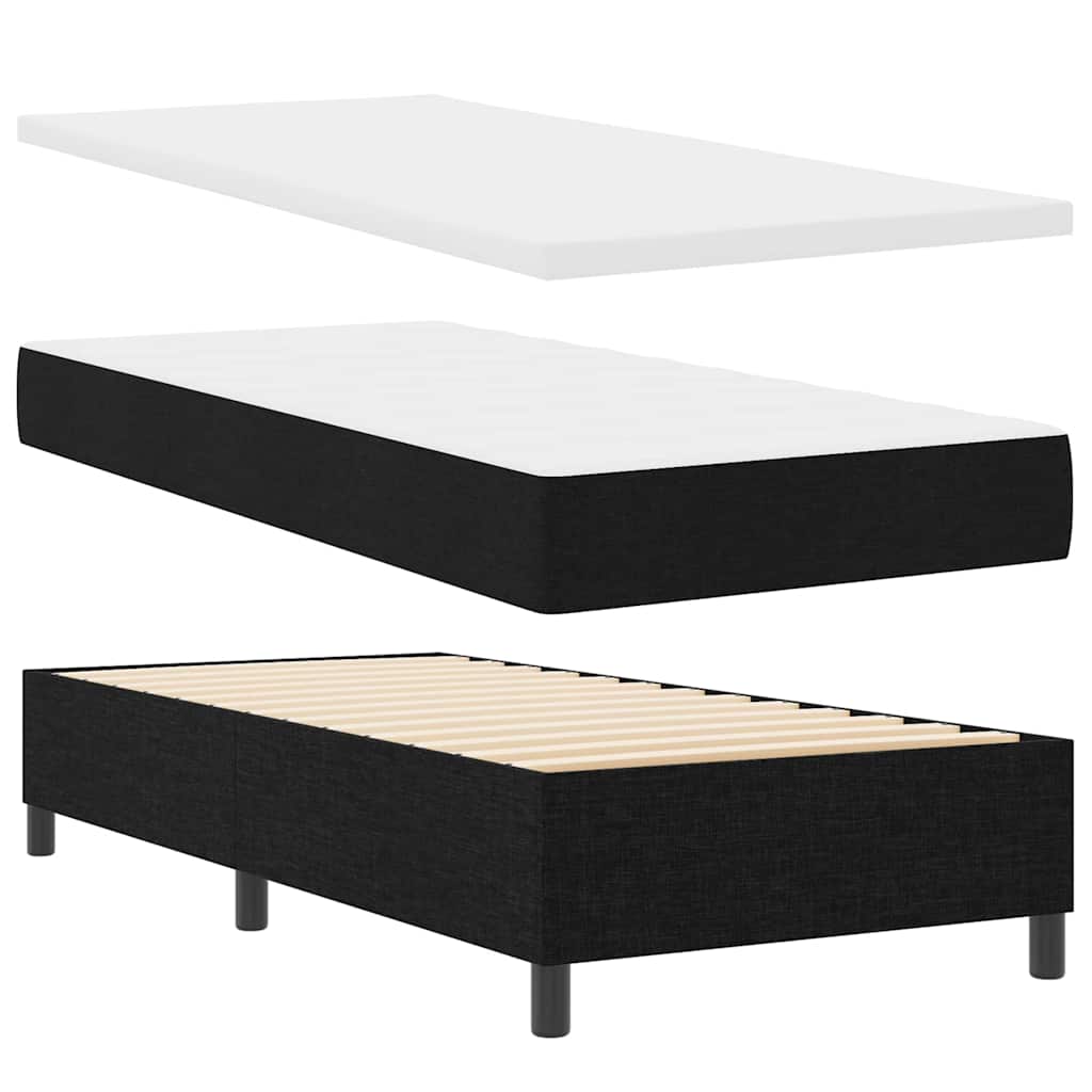 Krevet s opruga kutije s jastukom Crna 200 x 80 cm tkanina