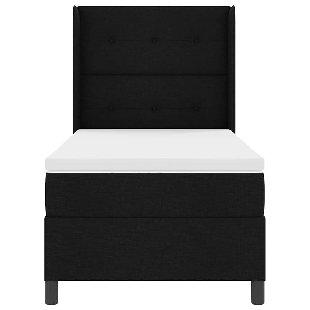 Krevet s opruga kutije s jastukom Crna 200 x 80 cm tkanina