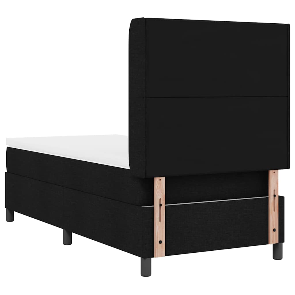 Krevet s opruga kutije s jastukom Crna 200 x 90 cm tkanina