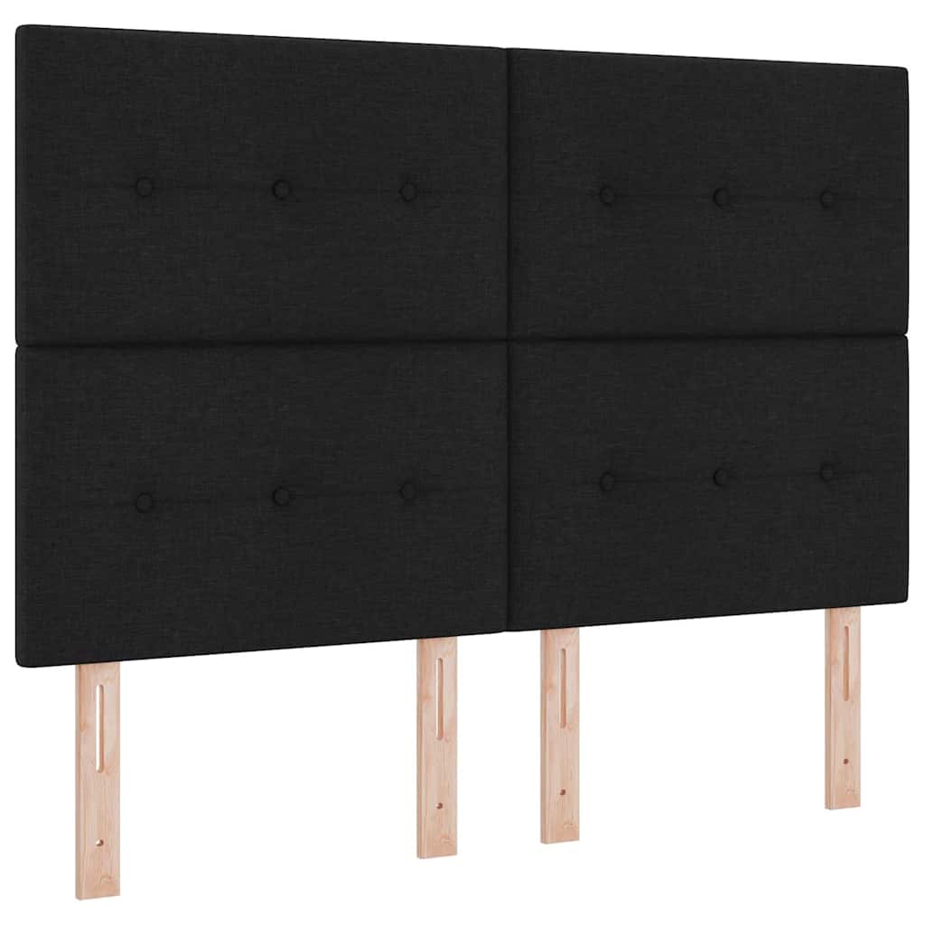 Krevet s opruga kutije s jastukom Crna 200 x 160 cm tkanina