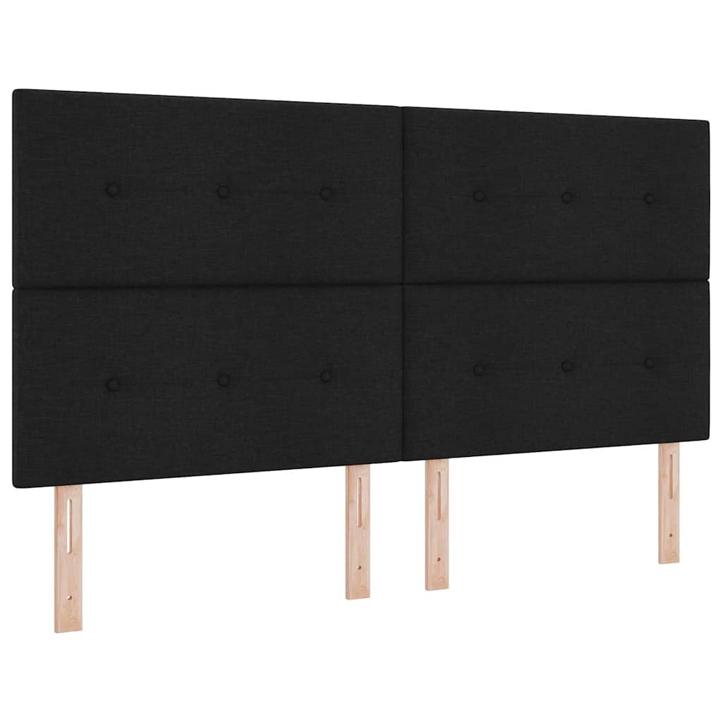Krevet s opruga kutije s jastukom Crna 200 x 180 cm tkanina