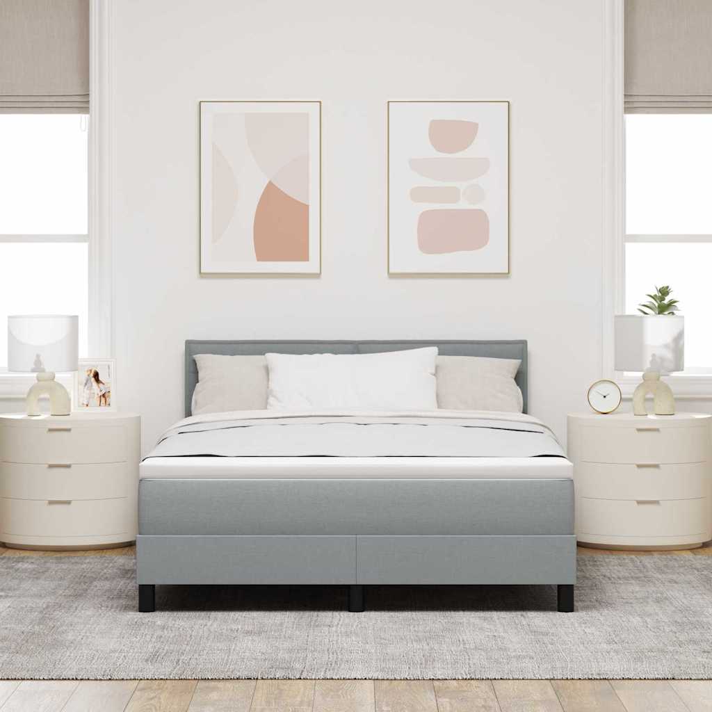 Krevet s opruga kutije Svjetlosiva 140 x 200 cm tkanina