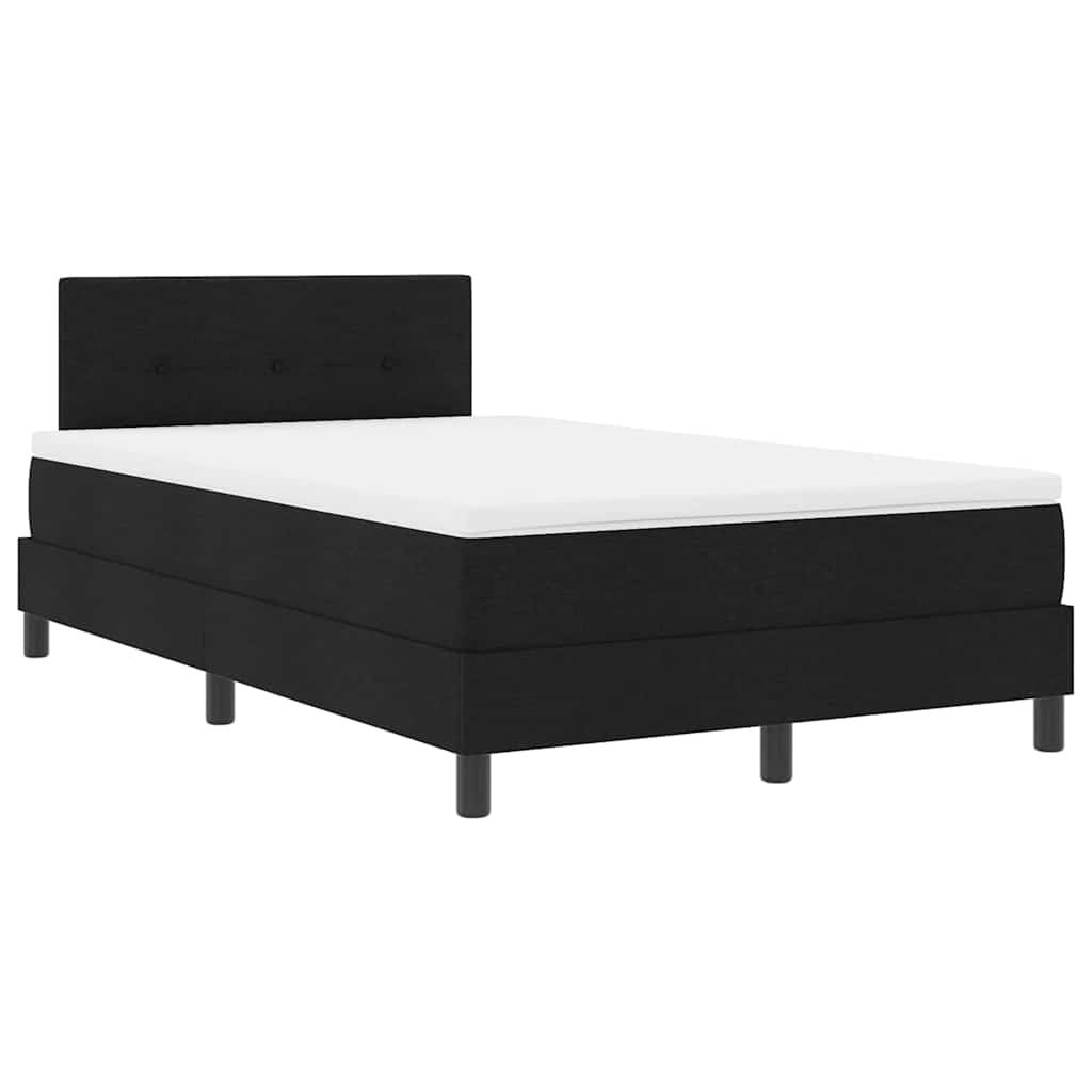 Krevet s opruga kutije s LED trakama Crna 120 x 190 cm tkanina