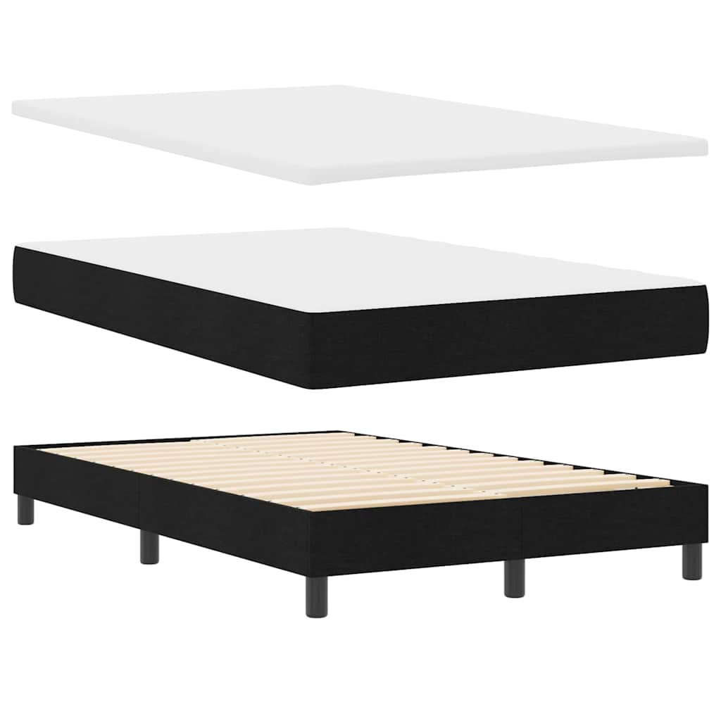 Krevet s opruga kutije s LED trakama Crna 120 x 190 cm tkanina