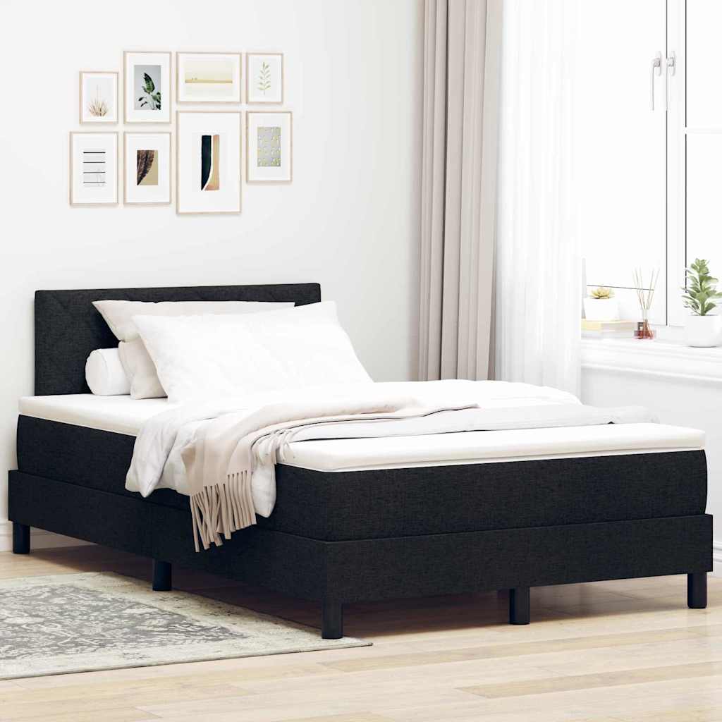 Krevet s opruga kutije s LED trakama Crna 120 x 190 cm tkanina
