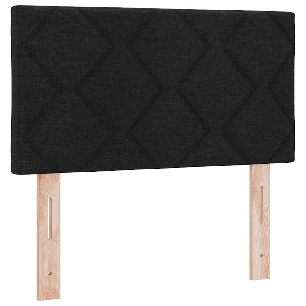 Krevet s opruga kutije s LED trakama Crna 120 x 200 cm tkanina