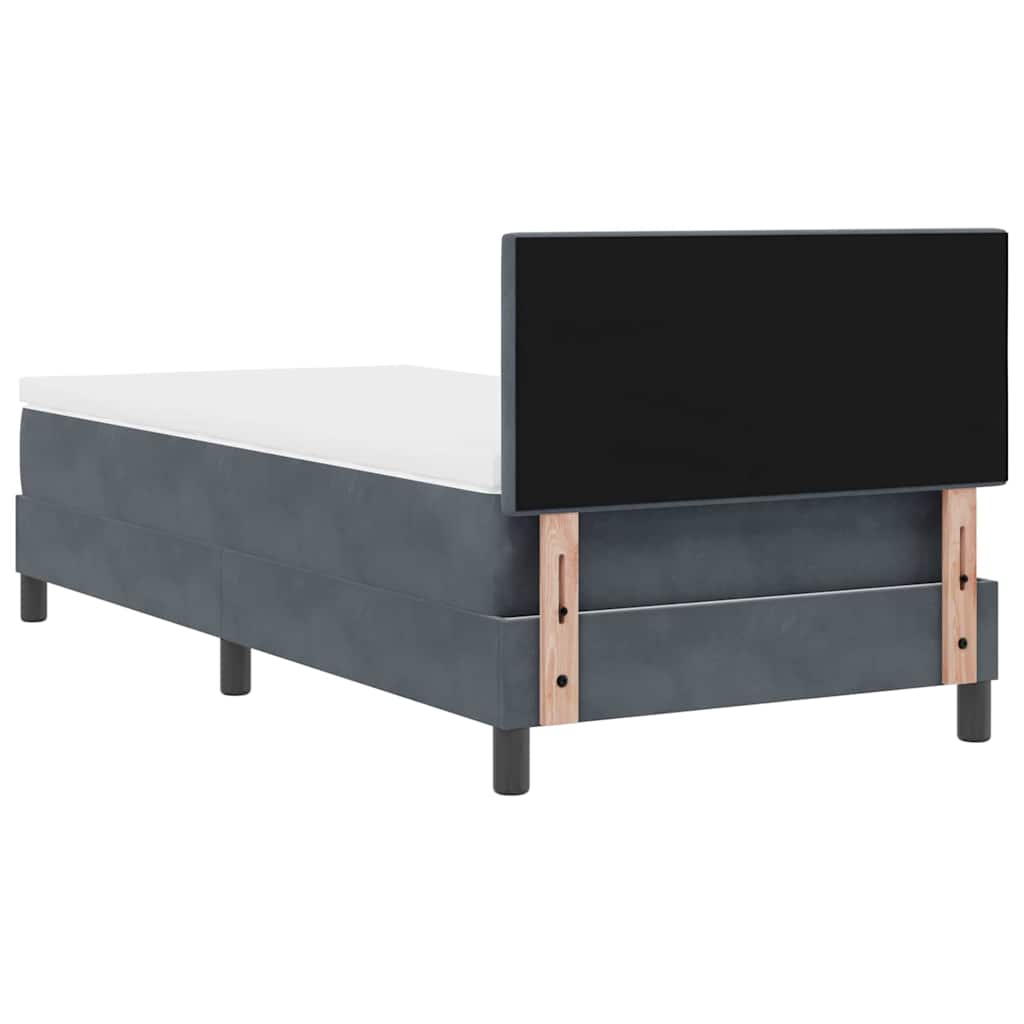 LED Box Spring Krevet Tamno siva 80 x 200 cm Baršun