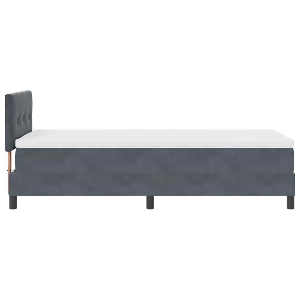 LED Box Spring Krevet Tamno siva 80 x 200 cm Baršun