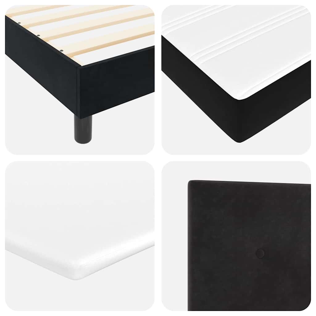 LED Box Spring Krevet s LED trakama Crna 80 x 200 cm Baršun