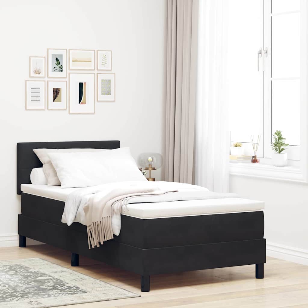 LED Box Spring Krevet s LED trakama Crna 80 x 200 cm Baršun