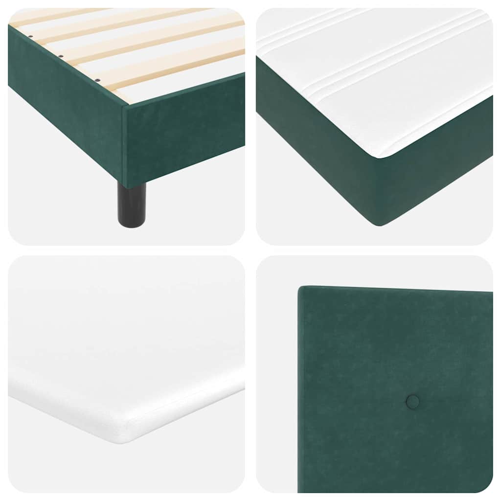 LED Box Spring Krevet Tamnozelena 80 x 200 cm Baršun