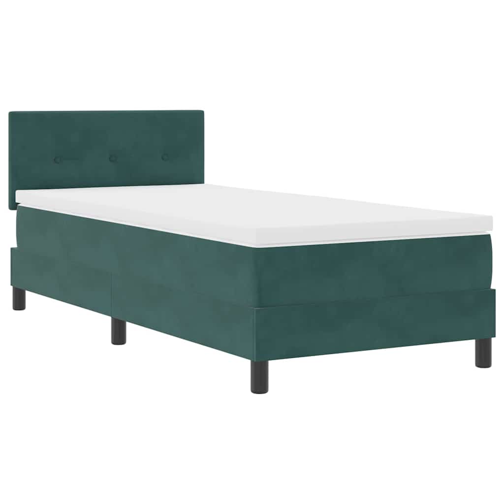 LED Box Spring Krevet Tamnozelena 80 x 200 cm Baršun