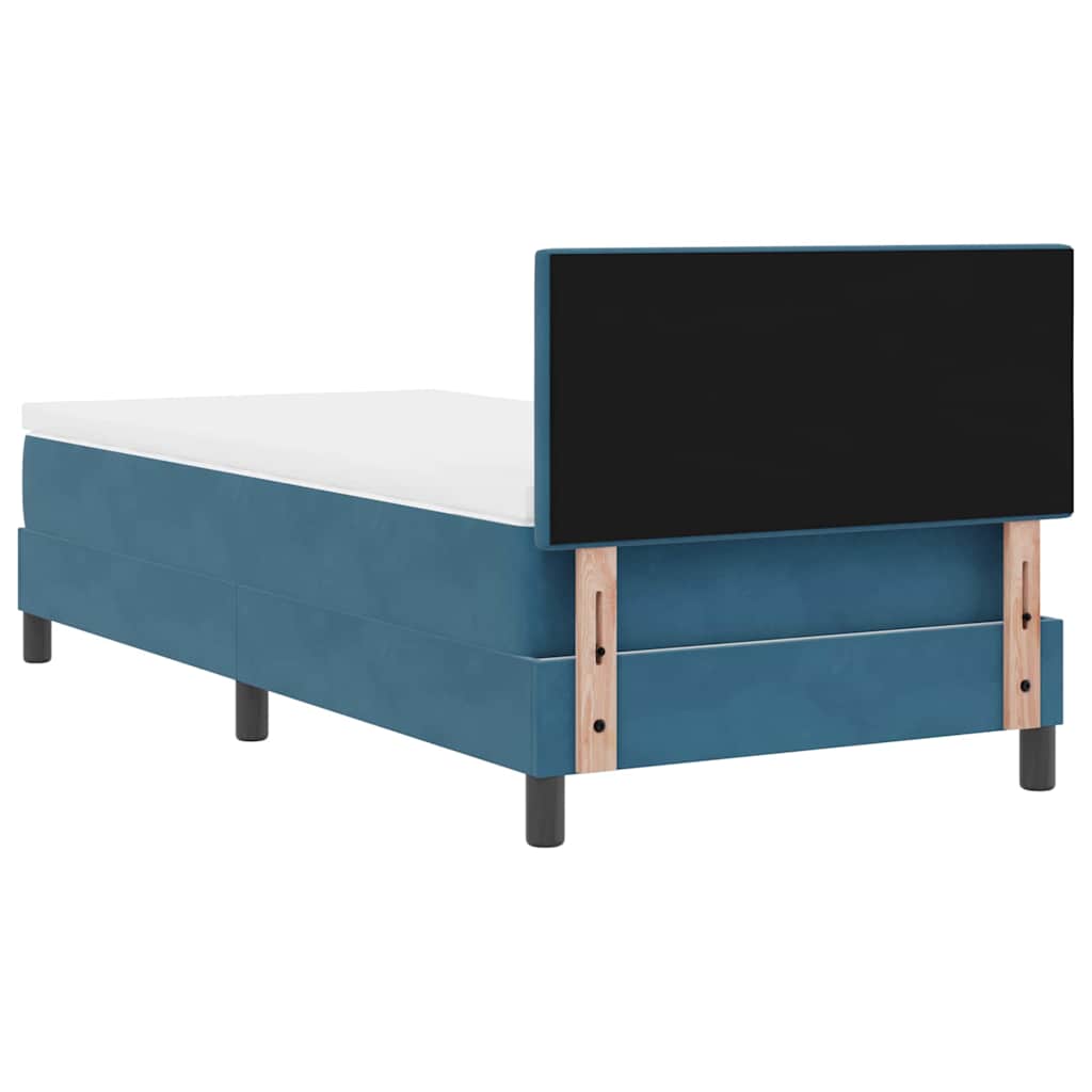 LED Box Spring Krevet Tamno plava 90 x 190 cm Baršun
