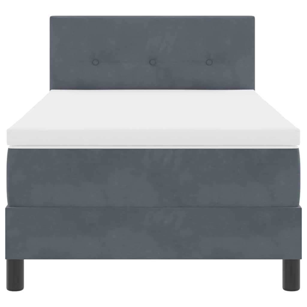LED Box Spring Krevet Tamno siva 90 x 200 cm Baršun