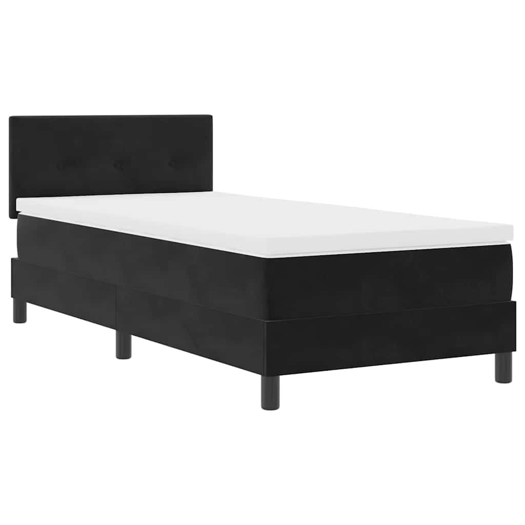 LED Box Spring Krevet s LED trakama Crna 90 x 200 cm Baršun